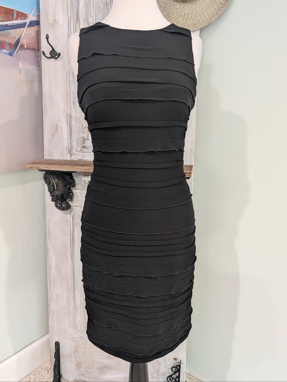 Calvin Klein Black Layered Bandage Dress